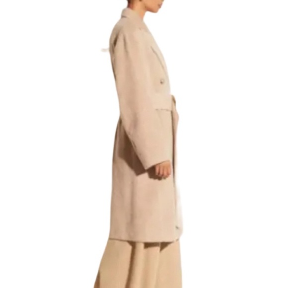 NWT Vince Belted Peak Lapel Alpaca/Wool Coat in Fauna - Sz S - Picture 4 of 12